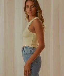 Abrand A Heather Singlet - Butter 5 Abrand A Heather Singlet - Butter