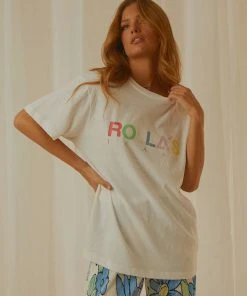 Rolla's Candy Logo Tomboy Tee - White New & Most Loved