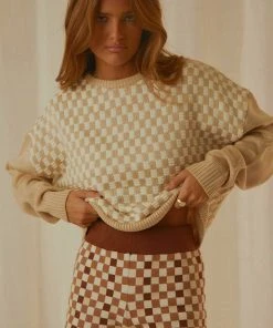 Cools Club New & Most Loved Checker Knit - Bone