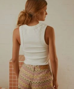 Abrand A Heather Singlet - White Sand