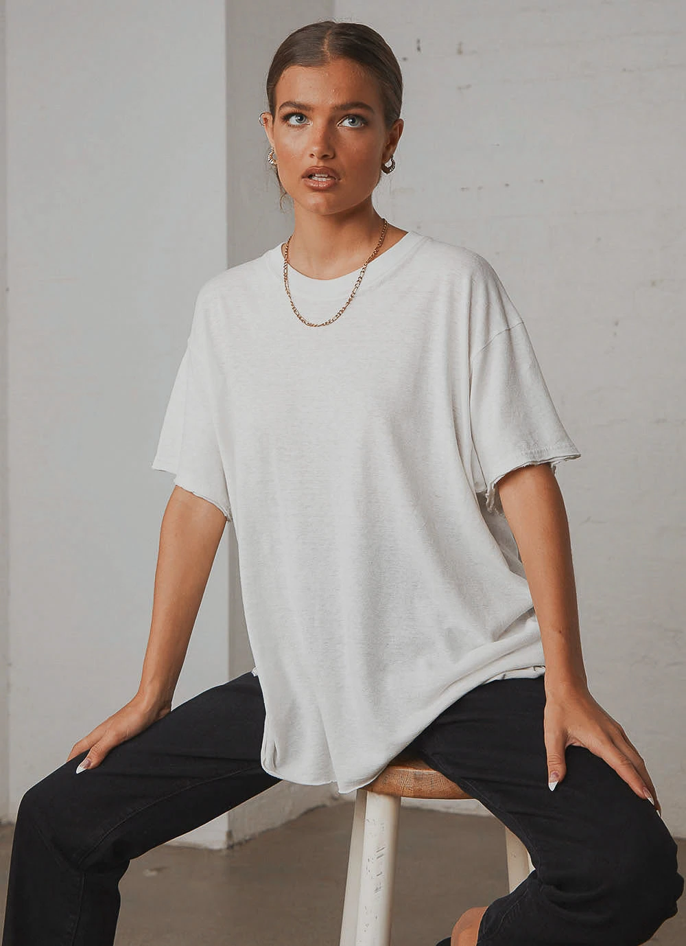 Afends Slay Hemp Oversized Tee - Off White New Tops 3 Afends Slay Hemp Oversized Tee - Off White New Tops