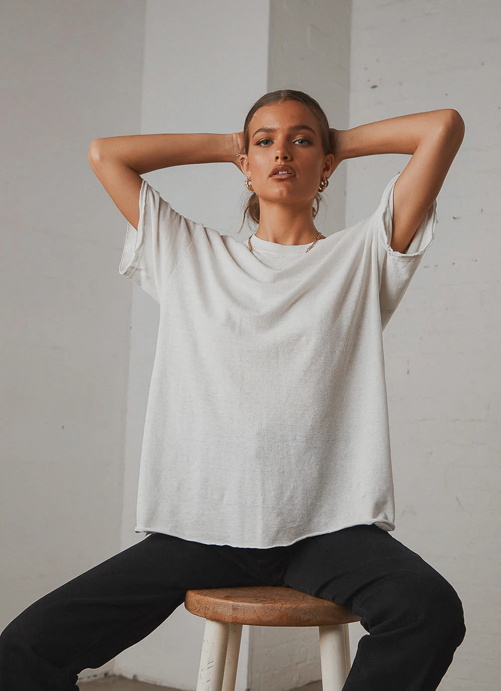 Afends Slay Hemp Oversized Tee - Off White New Tops 4 Afends Slay Hemp Oversized Tee - Off White New Tops