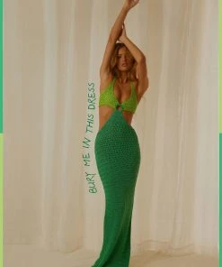 Peppermayo Exclusive New & Most Loved Haven Crochet Maxi Dress - Green