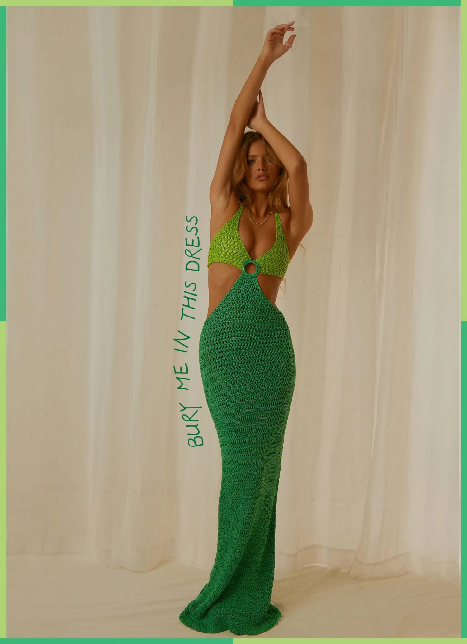 Peppermayo Exclusive New & Most Loved Haven Crochet Maxi Dress - Green 3 Peppermayo Exclusive New & Most Loved Haven Crochet Maxi Dress - Green