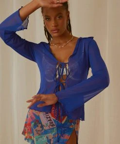 Peppermayo Exclusive Parisian Balcony Tie Top - Cobalt -Pre-Order 11 Peppermayo Exclusive Parisian Balcony Tie Top - Cobalt -Pre-Order