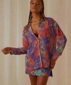 Peppermayo Exclusive Paradise Found Sheer Shirt - Postcard Travels New & Most Loved