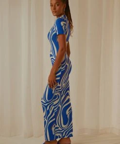 Peppermayo Exclusive Into The City Mesh Maxi Dress - Cobalt Marble 12 Peppermayo Exclusive Into The City Mesh Maxi Dress - Cobalt Marble