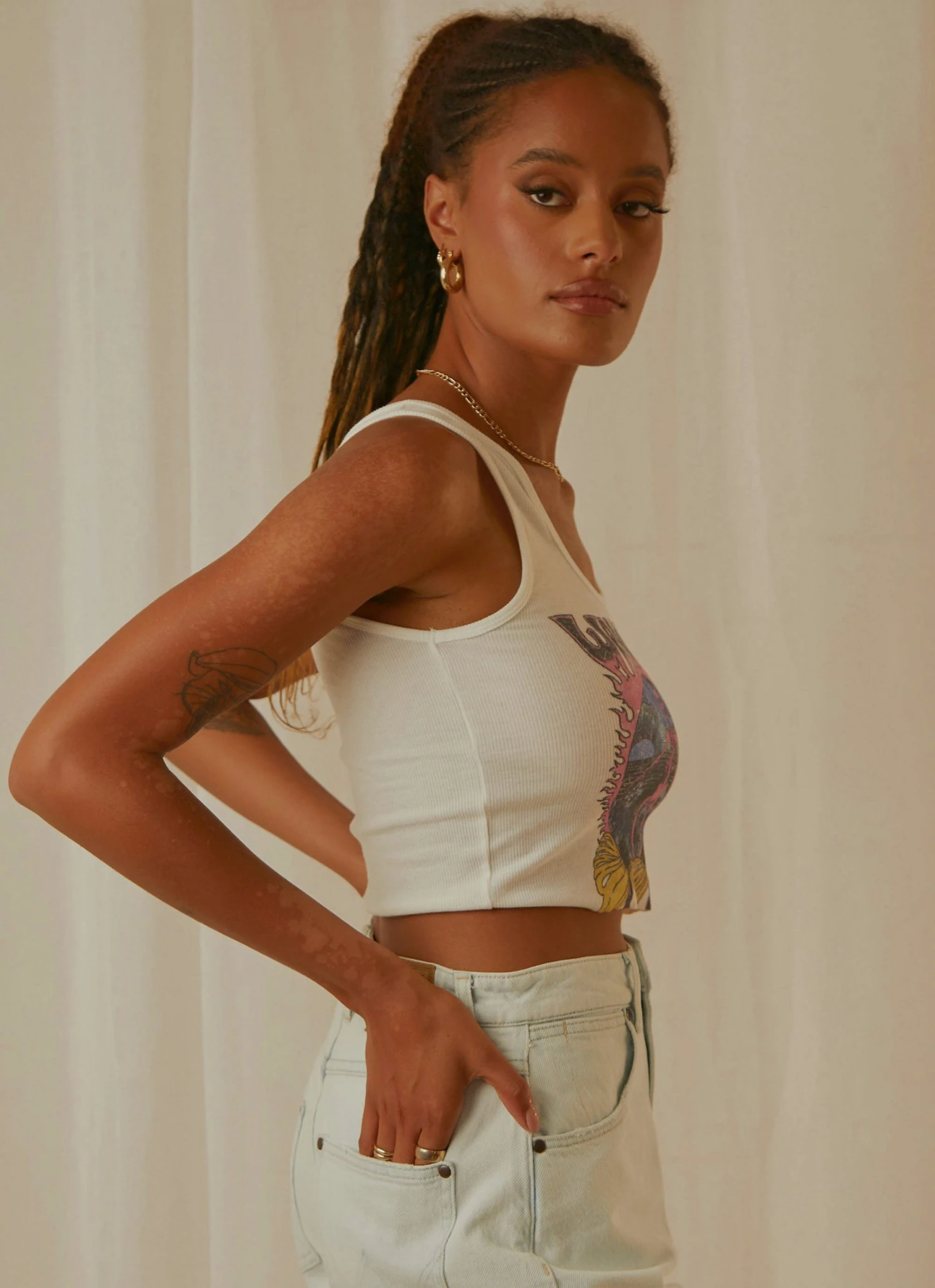 Wrangler New & Most Loved Floral Bones Tank - Vintage White 6 Wrangler New & Most Loved Floral Bones Tank - Vintage White