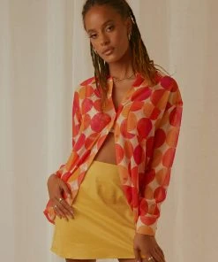 Peppermayo Exclusive New & Most Loved Paradise Found Sheer Shirt - Sunset Geo 8 Peppermayo Exclusive New & Most Loved Paradise Found Sheer Shirt - Sunset Geo