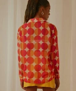 Peppermayo Exclusive New & Most Loved Paradise Found Sheer Shirt - Sunset Geo 11 Peppermayo Exclusive New & Most Loved Paradise Found Sheer Shirt - Sunset Geo