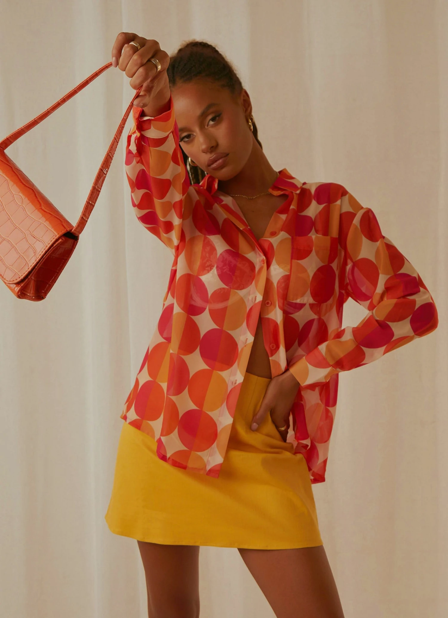 Peppermayo Exclusive New & Most Loved Paradise Found Sheer Shirt - Sunset Geo 3 Peppermayo Exclusive New & Most Loved Paradise Found Sheer Shirt - Sunset Geo