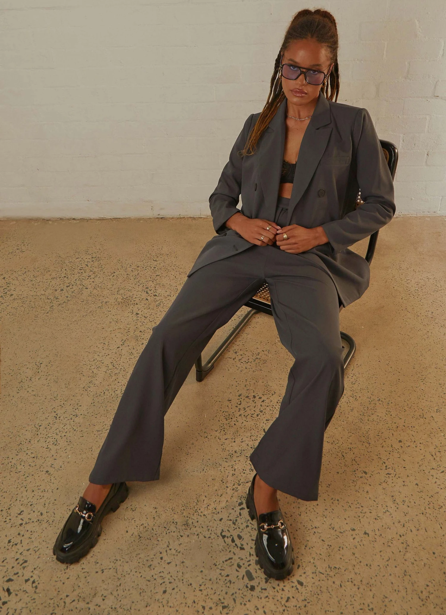 4th & Reckless New & Most Loved Bennet Blazer - Dark Grey 4th & Reckless New & Most Loved Bennet Blazer - Dark Grey