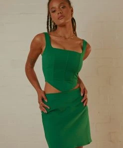 Peppermayo Exclusive New & Most Loved Pastel Skies Bustier Top - Jade Green