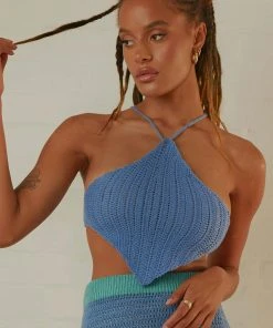 Peppermayo Exclusive Summer Crush Crochet Halter Top - Azure New & Most Loved