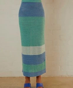 Peppermayo Exclusive Sand Dunes Crochet Maxi Skirt - Azure Stripe 11 Peppermayo Exclusive Sand Dunes Crochet Maxi Skirt - Azure Stripe