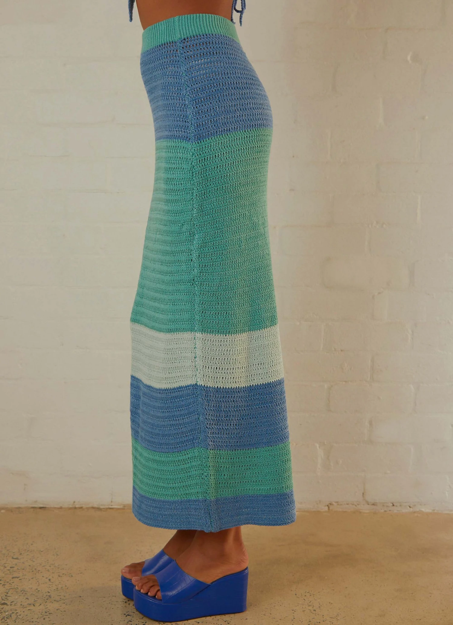 Peppermayo Exclusive Sand Dunes Crochet Maxi Skirt - Azure Stripe 7 Peppermayo Exclusive Sand Dunes Crochet Maxi Skirt - Azure Stripe