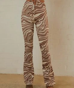 Peppermayo New & Most Loved Elena Flare Pants - Brown Swirl Print 9 Peppermayo New & Most Loved Elena Flare Pants - Brown Swirl Print