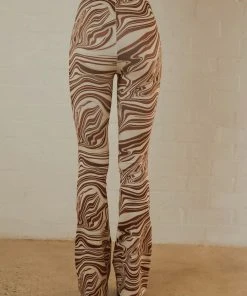 Peppermayo New & Most Loved Elena Flare Pants - Brown Swirl Print 11 Peppermayo New & Most Loved Elena Flare Pants - Brown Swirl Print