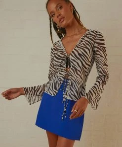 Peppermayo Exclusive New & Most Loved Parisian Balcony Tie Top - Zebra