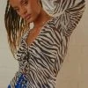 Peppermayo Exclusive New & Most Loved Parisian Balcony Tie Top - Zebra