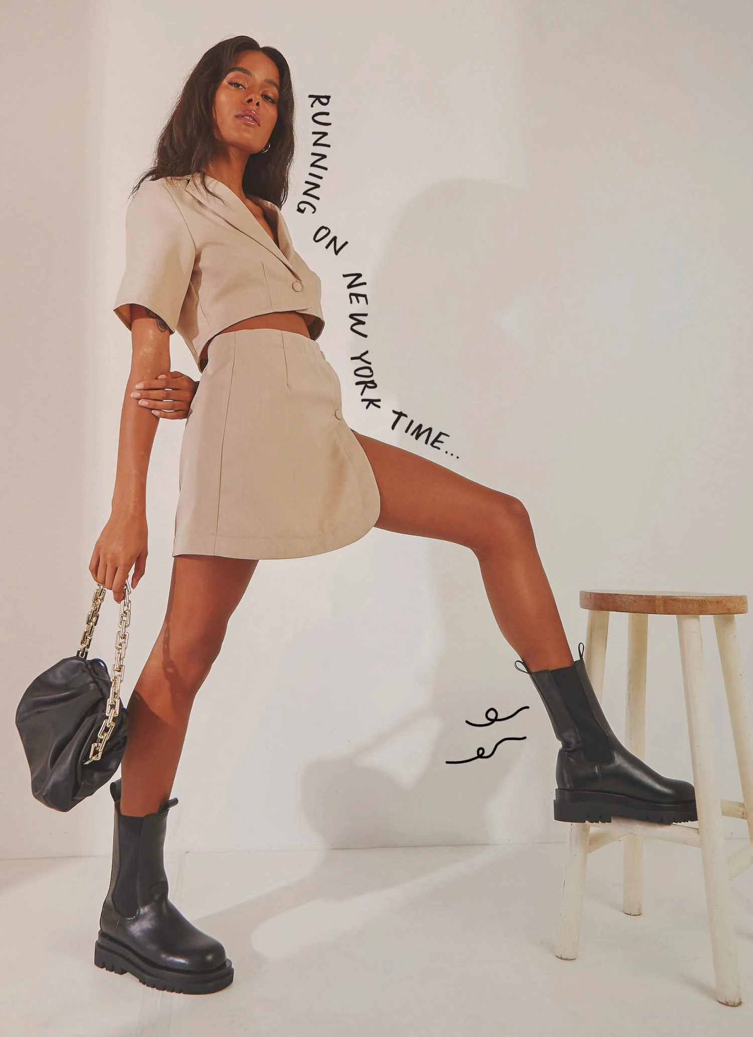 Peppermayo Exclusive New York City Skirt - Taupe New & Most Loved 3 Peppermayo Exclusive New York City Skirt - Taupe New & Most Loved