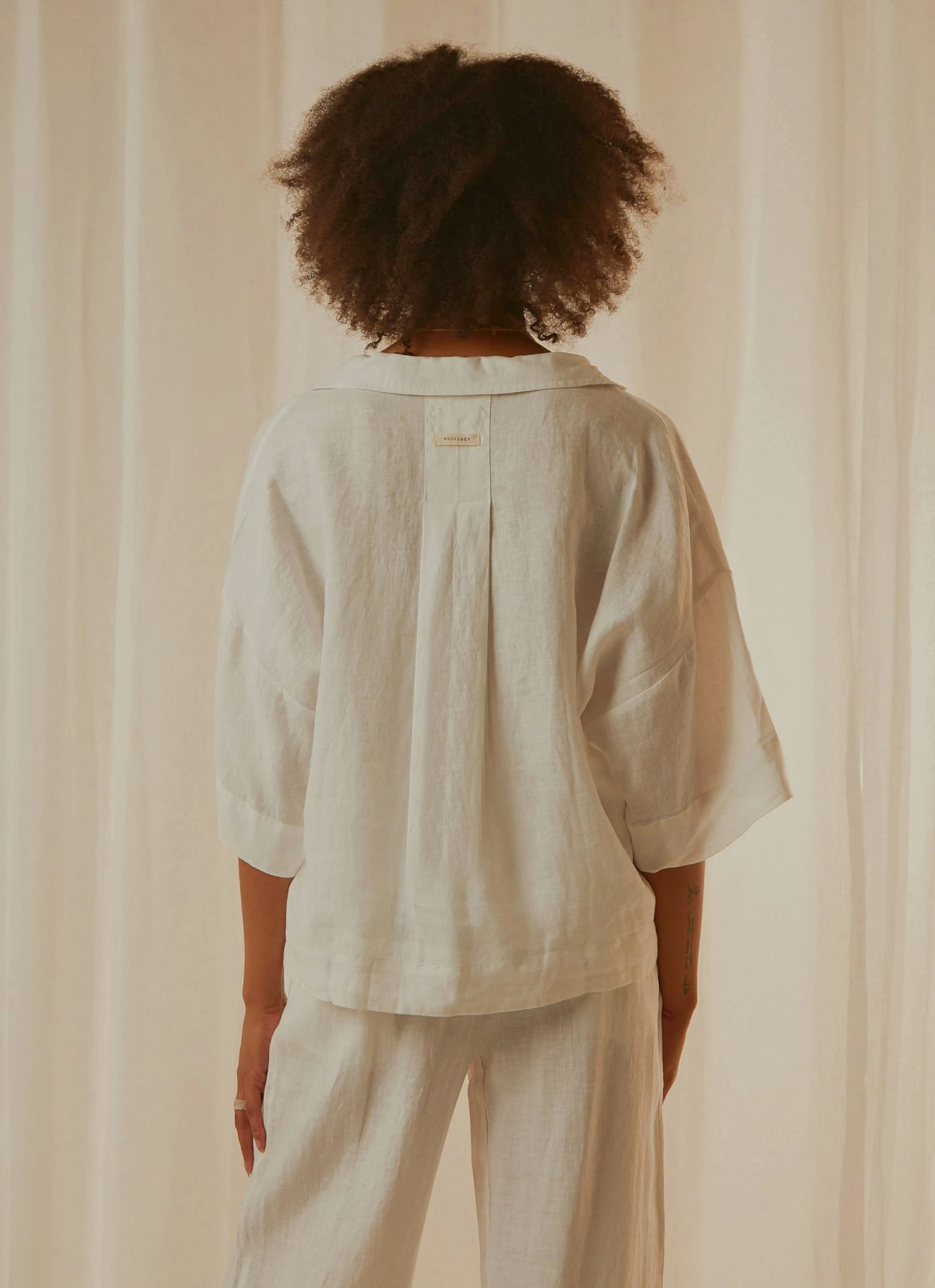 Nude Lucy Nude Linen Lounge Shirt - White New Tops 7 Nude Lucy Nude Linen Lounge Shirt - White New Tops