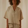 Nude Lucy Nude Linen Lounge Shirt - Natural New Tops
