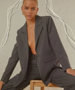 Peppermayo Exclusive Italian Cities Blazer - Navy Pinstripe New & Most Loved