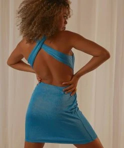 Peppermayo Moving On Up Mini Dress - Cobalt Blue