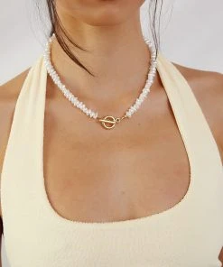 Peppermayo Conversations Necklace - Pearl/ Gold