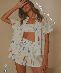 Peppermayo Exclusive New & Most Loved Rue Linen Shirt - Santorini