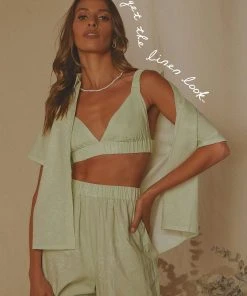 Peppermayo Exclusive New & Most Loved Rue Linen Shirt - Sage