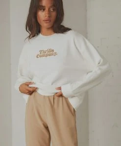 Thrills Truckin Crew - Dirty White New & Most Loved