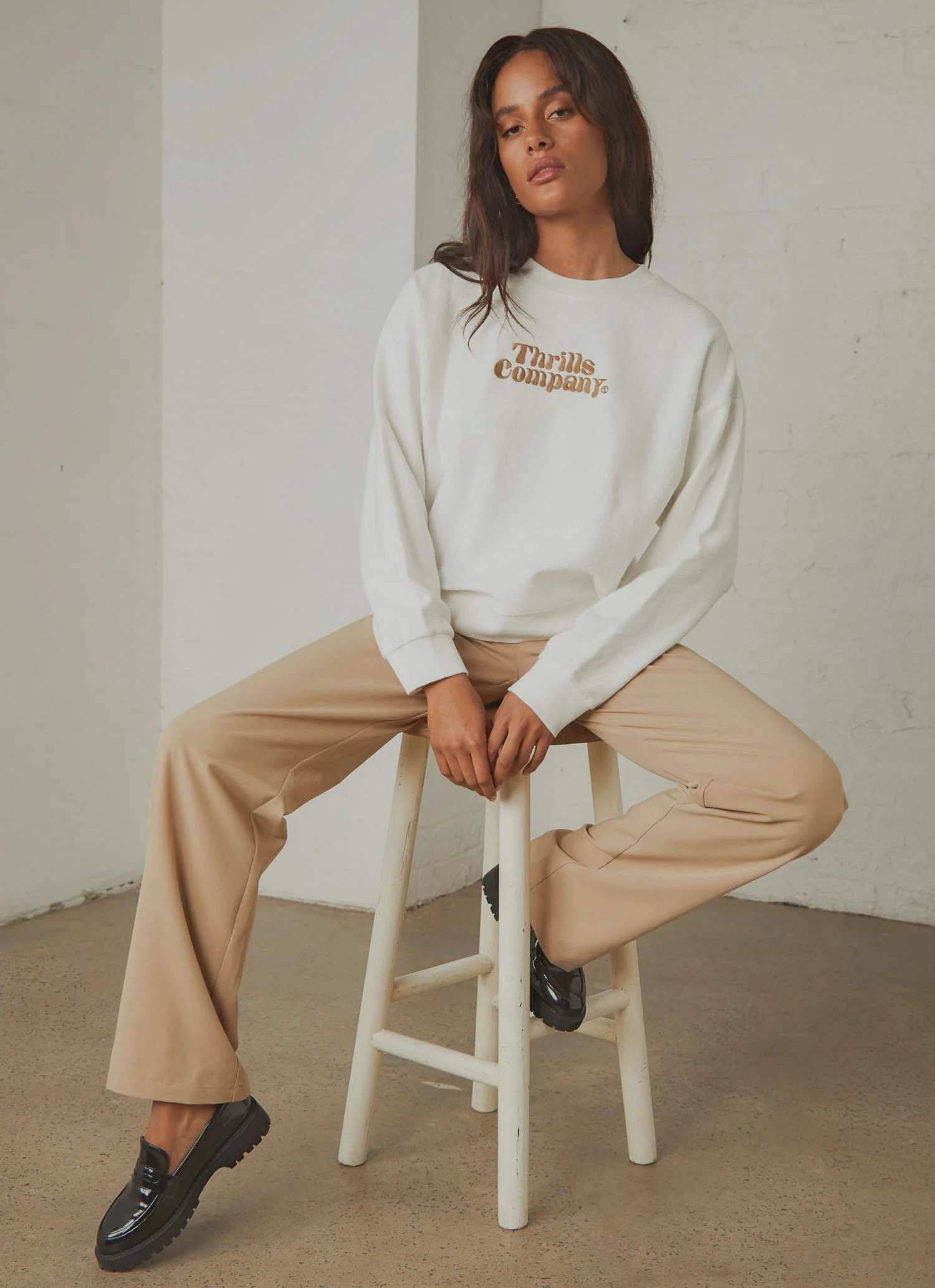 Thrills Truckin Crew - Dirty White New & Most Loved Thrills Truckin Crew - Dirty White New & Most Loved