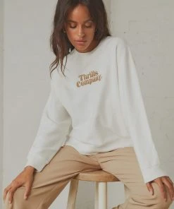 Thrills Truckin Crew - Dirty White New & Most Loved