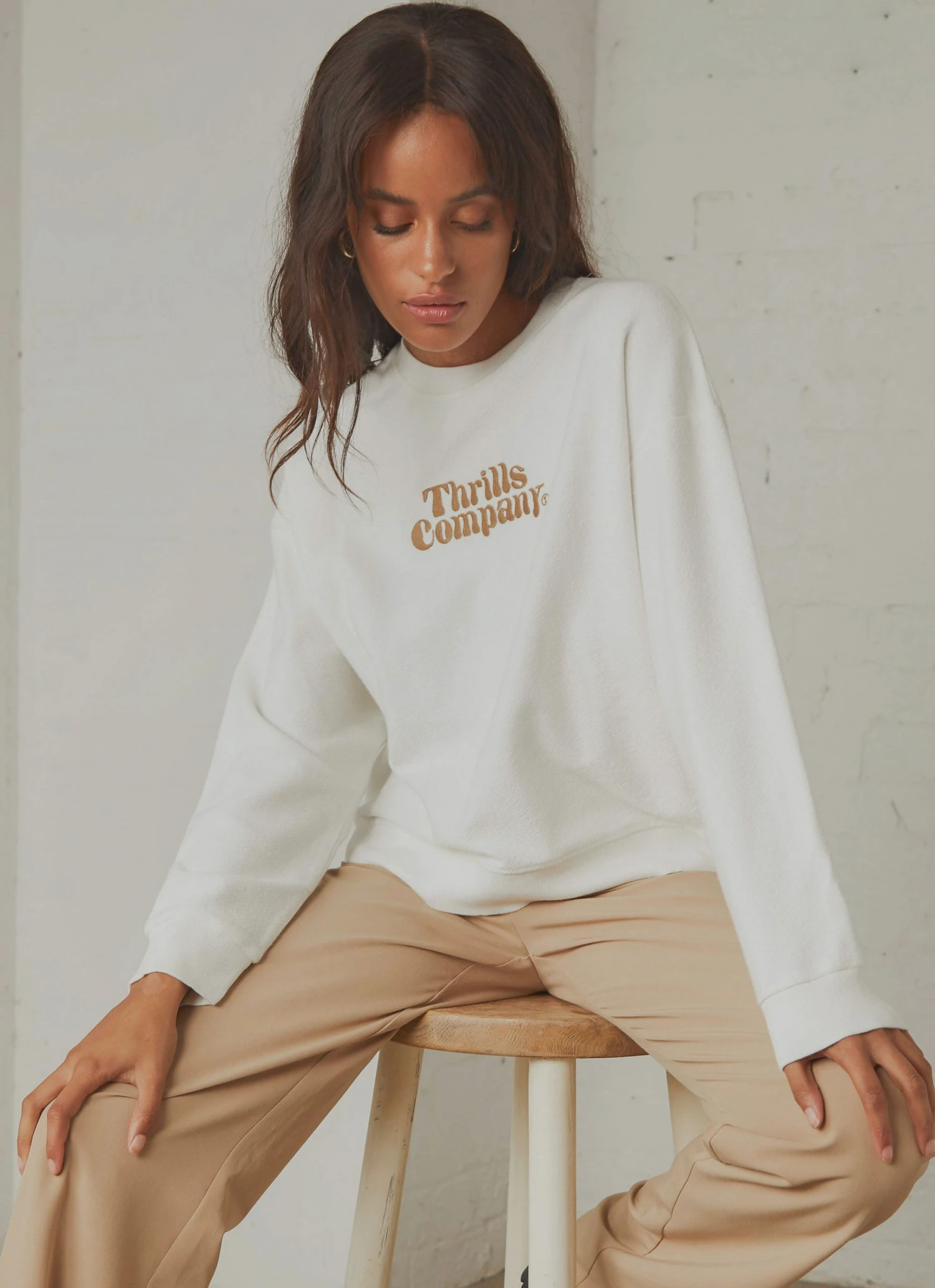 Thrills Truckin Crew - Dirty White New & Most Loved Thrills Truckin Crew - Dirty White New & Most Loved