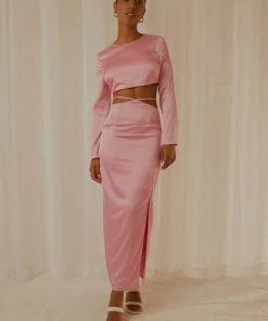 Peppermayo Exclusive From Florence Maxi Skirt - Baby Pink New & Most Loved