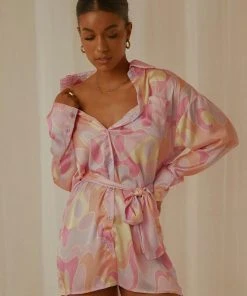 Peppermayo Exclusive Faye Mini Shirt Dress - Psychedelic New & Most Loved