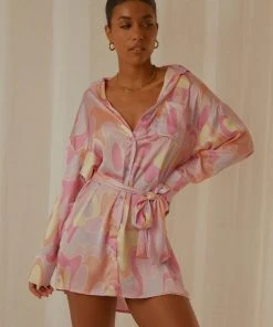 Peppermayo Exclusive Faye Mini Shirt Dress - Psychedelic New & Most Loved