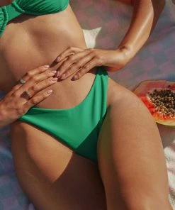 Peppermayo Exclusive New & Most Loved Poolside Champagne Bikini Bottom - Jade Green