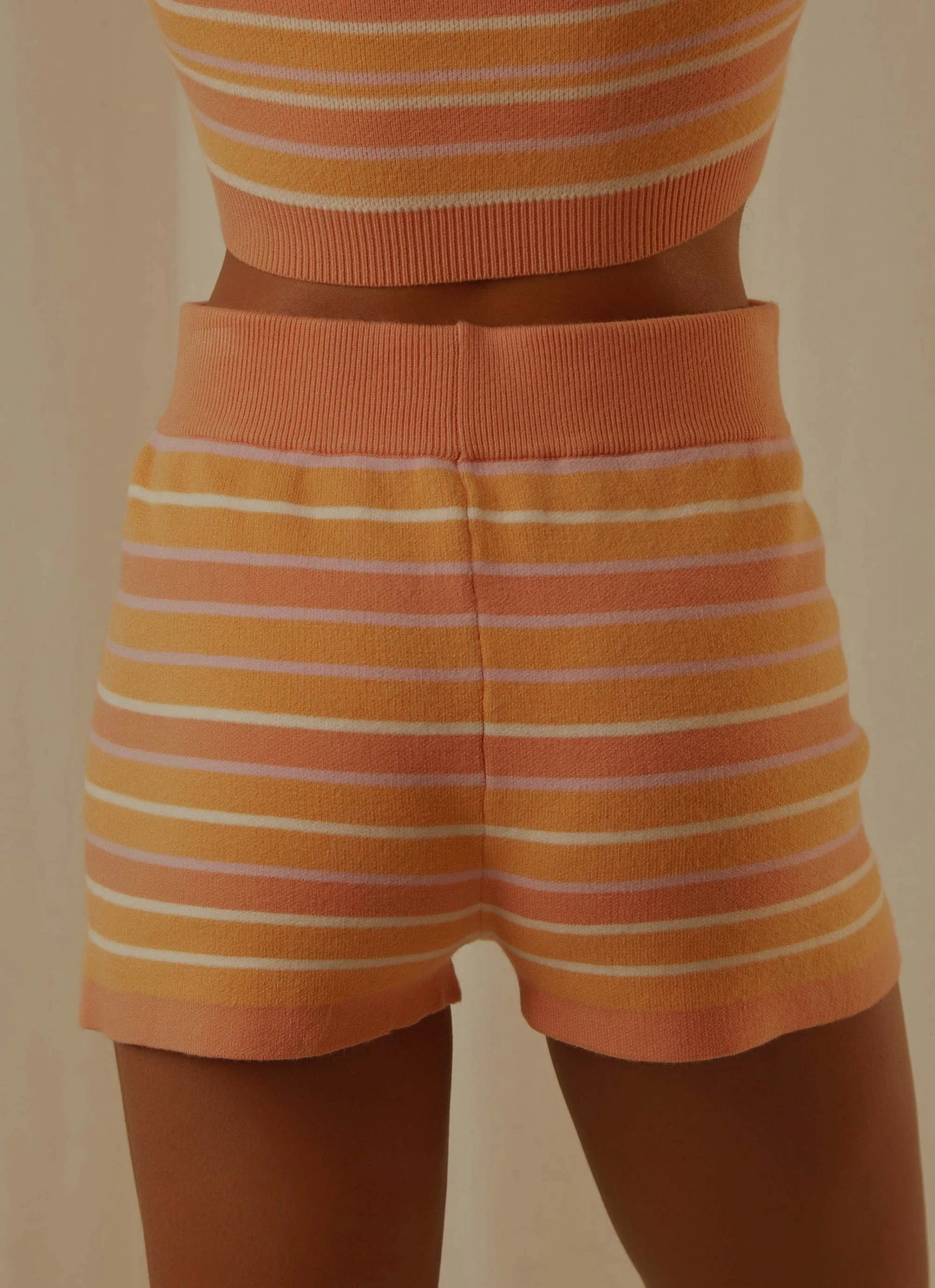 Peppermayo Exclusive New & Most Loved Rhodes Knit Shorts - Peach Multi Stripe 8 Peppermayo Exclusive New & Most Loved Rhodes Knit Shorts - Peach Multi Stripe