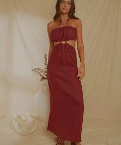 Peppermayo Exclusive Lunchtime Drinks Maxi Dress - Burgundy 5 Peppermayo Exclusive Lunchtime Drinks Maxi Dress - Burgundy