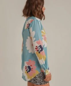 Peppermayo Just For Paris Floral Shirt - Blue Floral New & Most Loved