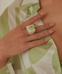 Peppermayo Tiana Resin Ring - Green New & Most Loved
