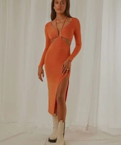 Peppermayo New & Most Loved Mulholland Midi Dress - Orange