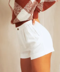 Afends Jen Hemp Ruched Short - White