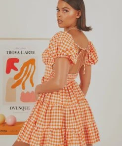 Peppermayo Exclusive Gianna Mini Dress - Orange Gingham 10 Peppermayo Exclusive Gianna Mini Dress - Orange Gingham