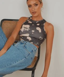 Peppermayo New & Most Loved Jungle Tie Dye Crop - Black