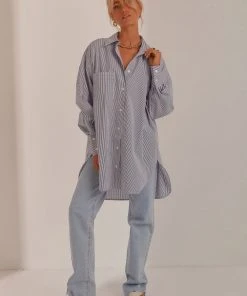 Peppermayo Liasons Oversized Shirt - Blue Stripe New & Most Loved 13 Peppermayo Liasons Oversized Shirt - Blue Stripe New & Most Loved