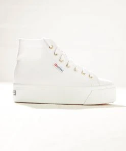 Superga 2705 Hi Top - A3C White-Pale Gold